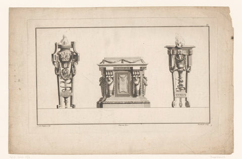 Two Athéniennes and a pedestal, Berthault, 1771 Canvas Print