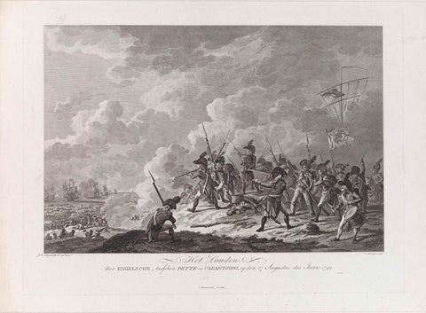 Landing of the British at Callantsoog, 1799, Cornelis Brouwer, 1799 - 1801 Canvas Print