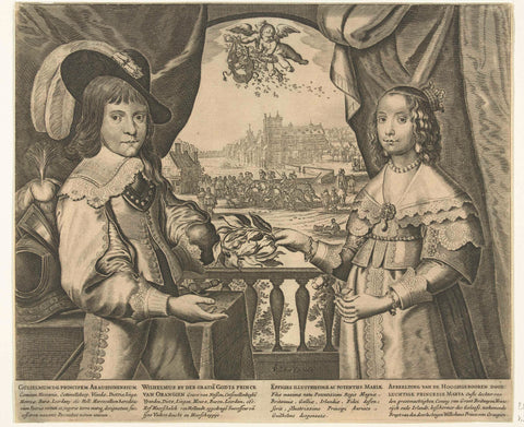 Portrait of William II, Prince of Orange, and Maria Henrietta Stuart, anonymous, 1641 Canvas Print