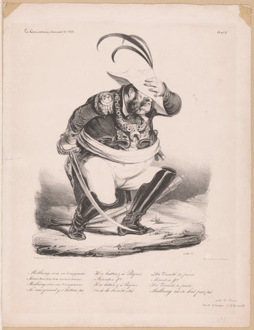 Caricature of King Louis Philippe I of France in the war against Spain, Honoré Daumier, 1835 Canvas Print