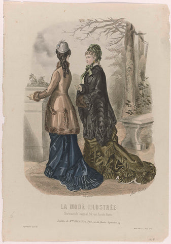 La Mode Illustrée, 1878, No. 6 : Toilettes de Mme Breant-Castel (...), Anaïs Colin-Toudouze, 1878 Canvas Print