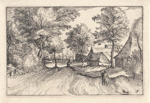 Dorpsstraat, Claes Jansz. Visscher (II), 1612 Canvas Print