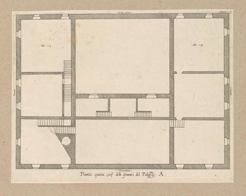 Map of the attic of the Palazzo Carrega-Cataldi in Genoa, Nicolaes Ryckmans, 1622 Canvas Print