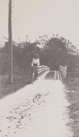 Maria Gonggrijp on the bicycle, Andries Augustus Boom, 1911 Canvas Print