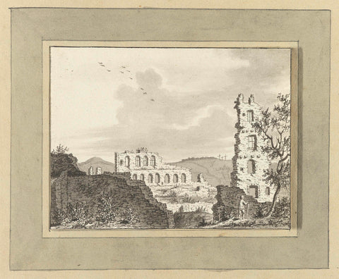 Ruins of Carlburg near Carlstadt, Ernst Willem Jan Bagelaar, 1801 Canvas Print