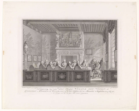 William V takes seat in the Admiralty, 1768, Reinier Vinkeles (I), 1769 - 1773 Canvas Print