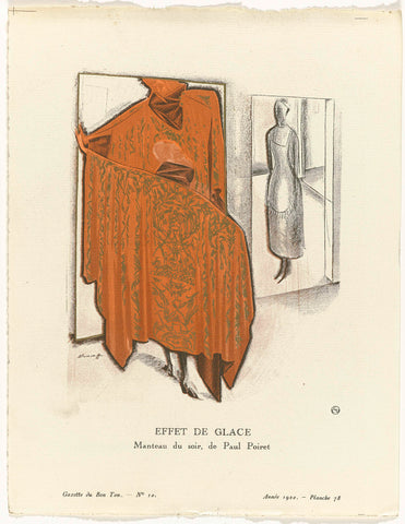 Gazette du Bon Ton, 1920 - No. 10, Pl. 78: Effet de glace / Manteau du soir, by Paul Poiret, Alexander Jevgieneevich Jakovlev, 1920 Canvas Print