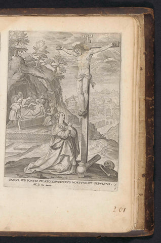 Crucifixion and burial, Jan Collaert (II), 1646 Canvas Print