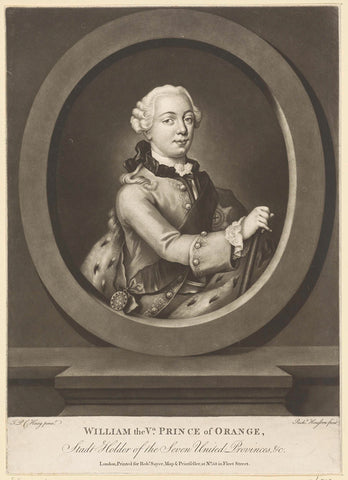 Portret van Willem V, prins van Oranje-Nassau, Richard Houston, 1765 - 1794 Canvas Print