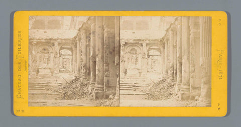 Interior of the ruins of the Palais des Tuileries in Paris, anonymous, in or after 1871 Canvas Print