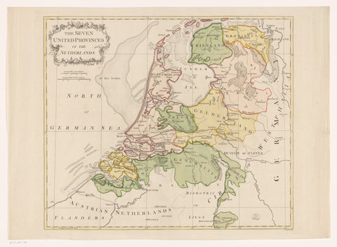 Map of the Republic of the Seven United Netherlands, John Lodge (I), c. 1780 Canvas Print