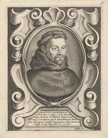 Portrait of the Augustine Aloysius de León, Cornelis Galle (I), 1636 Canvas Print