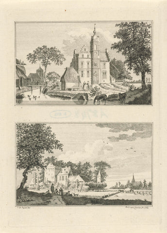 Castle Poelwijk in Oud Zevenaar and the Huis Rijswijk in Groessen, Paulus van Liender, 1762 Canvas Print