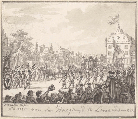 Entry of the Prince and Princess of Orange in Leeuwarden, 1777, Simon Fokke, 1777-1784 Canvas Print