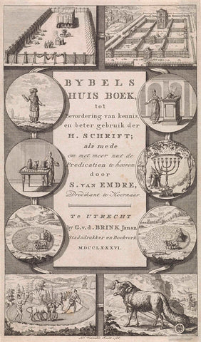 Title page for: S. van Emdre, Bybels Huis Boek, 1786, Daniël Veelwaard (I), 1786 Canvas Print