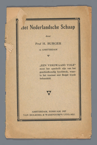 Het Nederlandse Schaap, H. Burger, 1927 Canvas Print