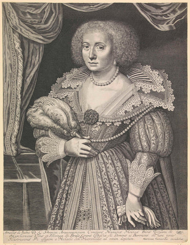 Portrait of Amalia van Solms, Willem Jacobsz. Delff, c. 1620 - 1638 Canvas Print