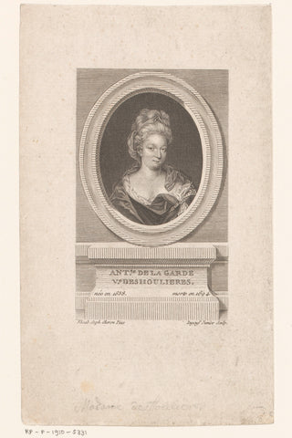 Portret van Antoinette Du Ligier de la Garde Deshoulières, François Robert Ingouf, 1778 - 1787 Canvas Print