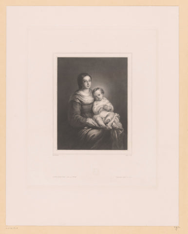 Maria met Kind, Achille Désiré Lefèvre, 1808 - 1864 Canvas Print