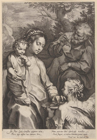 Mary Feeds the Child, Cornelis Galle (I), 1586 - c. 1612 Canvas Print