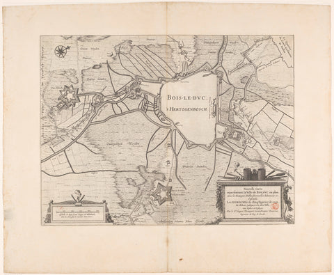 Map of the siege of Den Bosch by Frederik Hendrik, 1629, anonymous, 1652 Canvas Print