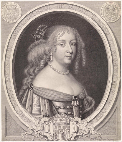 Portrait of Maria Johanna Baptiste, Duchess of Savoy, Pieter van Schuppen, 1666 Canvas Print