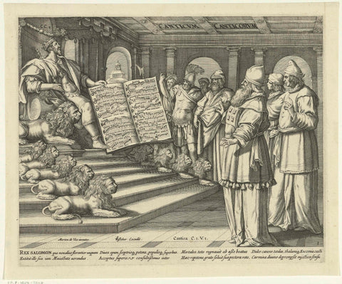 King Solomon on His Throne, Johann Sadeler (I), 1643 Canvas Print