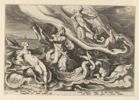 Juno complains to Thetis and Oceanus, Hendrick Goltzius (workshop or), 1590 Canvas Print