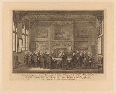 William V takes a seat as administrator of the VOC, 1768, Simon Fokke, 1772 Canvas Print