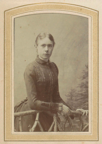 Portrait of a woman with a dress, Johannes Leonardus van der Heijden, 1875 - c. 1900 Canvas Print