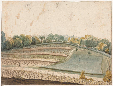 Panorama of a wavy grain field seen from above, Gerard ter Borch (I), c. 1626 - 1630 Canvas Print