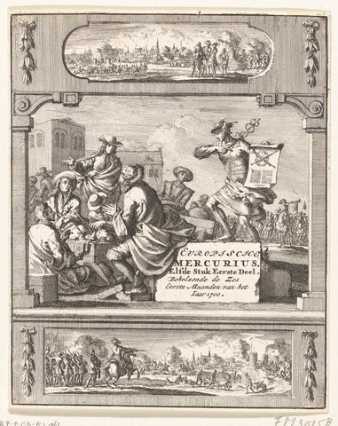 Title page for the Europian Mercury of 1700, Jan Luyken, 1700 Canvas Print