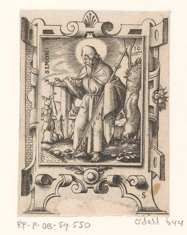 Saint Simon Zelotes in a roll frame, Virgil Solis, 1568 Canvas Print