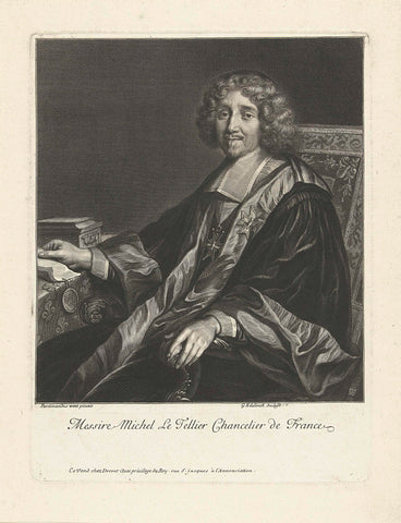 Portret van Michel le Tellier, Gerard Edelinck, 1666 - 1707 Canvas Print