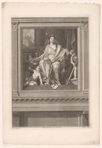 Allegorische voorstelling met Justitia, Claude Duflos, 1683 - 1727 Canvas Print