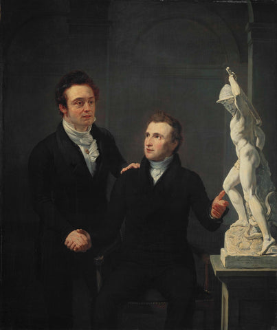 Louis Royer, Sculptor, and Albertus Bernardus Roothaan, Stockbroker, Friend of the Arts, and Patron of the Sciences, Jan Willem Pieneman, 1825 Canvas Print