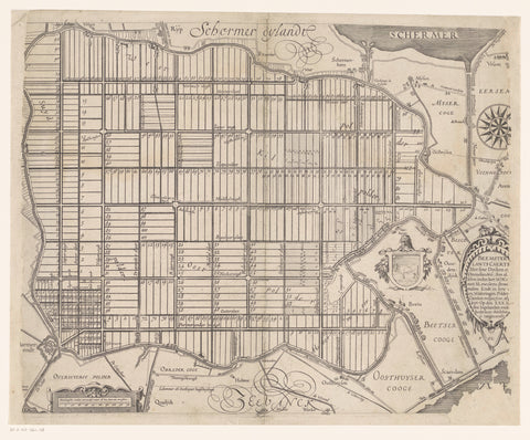 Map of the Beemster, anonymous, in or after 1612 - 1650 Canvas Print