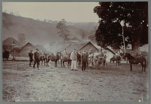 Horse market in Takinguen, anonymous, 1903 - 1913 Canvas Print