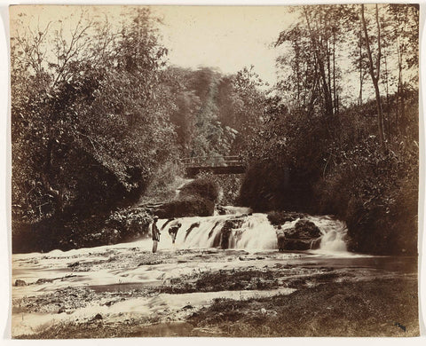 Waterfall at Malang, anonymous, 1880 - 1888 Canvas Print