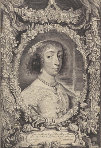 Portrait of Queen Henrietta Maria of England, Jonas Suyderhoef, 1644- 1650 Canvas Print