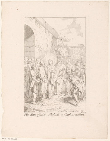 Chief of Capernaum begs Christ for help, Gabriel Huquier, 1705 - in or before 1732 Canvas Print