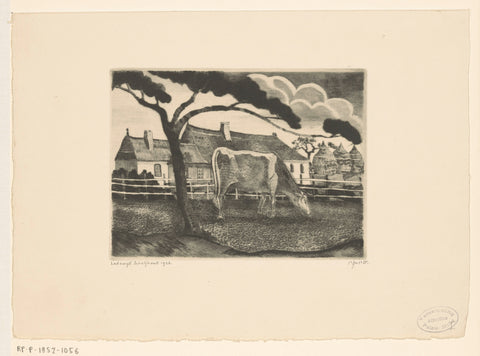 Grazing cow, Lodewijk Schelfhout, 1926 Canvas Print