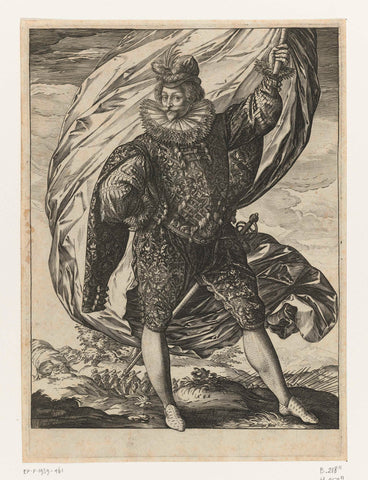 Standard bearer, Hendrick Goltzius, 1585 Canvas Print