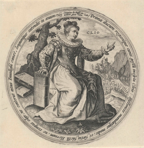 Clio, Crispijn van de Passe (I), 1589 - 1611 Canvas Print