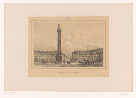 View of the Colonne Vendôme, Louis-Julien Jacottet, 1838 Canvas Print