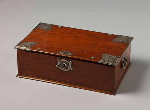 Chest with silver fittings with removable compartment, anonymous, c. 1775 - c. 1799 Canvas Print