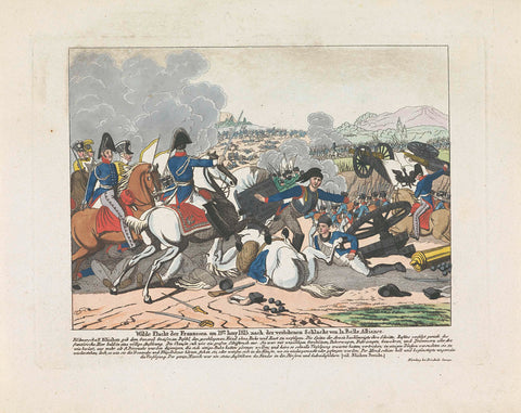 Escape of the Frenchmen after the defeat in the battle of Waterloo, 1815, anonymous, 1815 Canvas Print