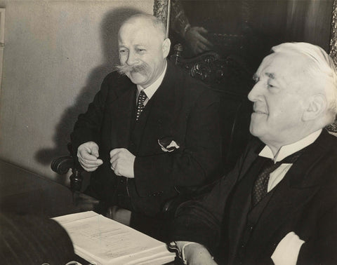 Prime Minister Gerbrandy and Minister Bolkestein during the Ministerial Council at Stratton House in London, Pictorial Press, 1940 - 1945 Canvas Print