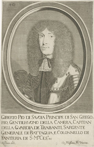 Portrait of Gilberto Pio di Savoia, Cornelis Meyssens, 1670 Canvas Print