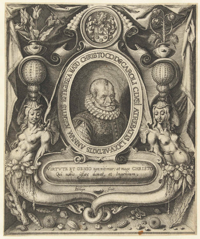 Portrait of Carolus Clusius at the age of 75, Jacob de Gheyn (II), 1601 Canvas Print